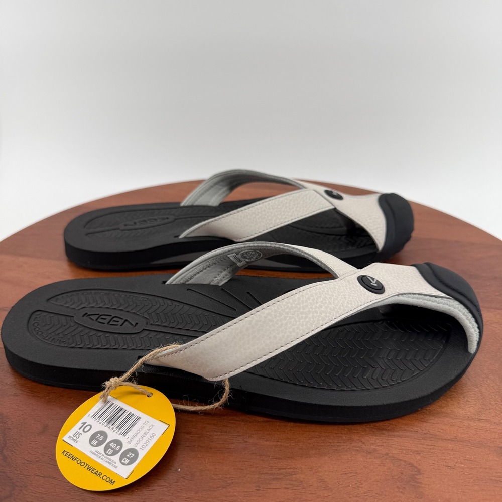KEEN Barbados TG Sandals Vapor Black Outdoor Comfort Thong Flip Flops Women 10
